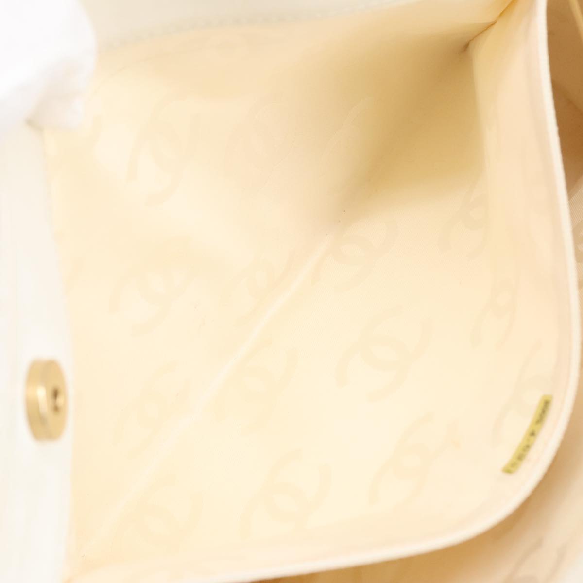 CHANEL Tote Bag Canvas Gold White CC 100722
