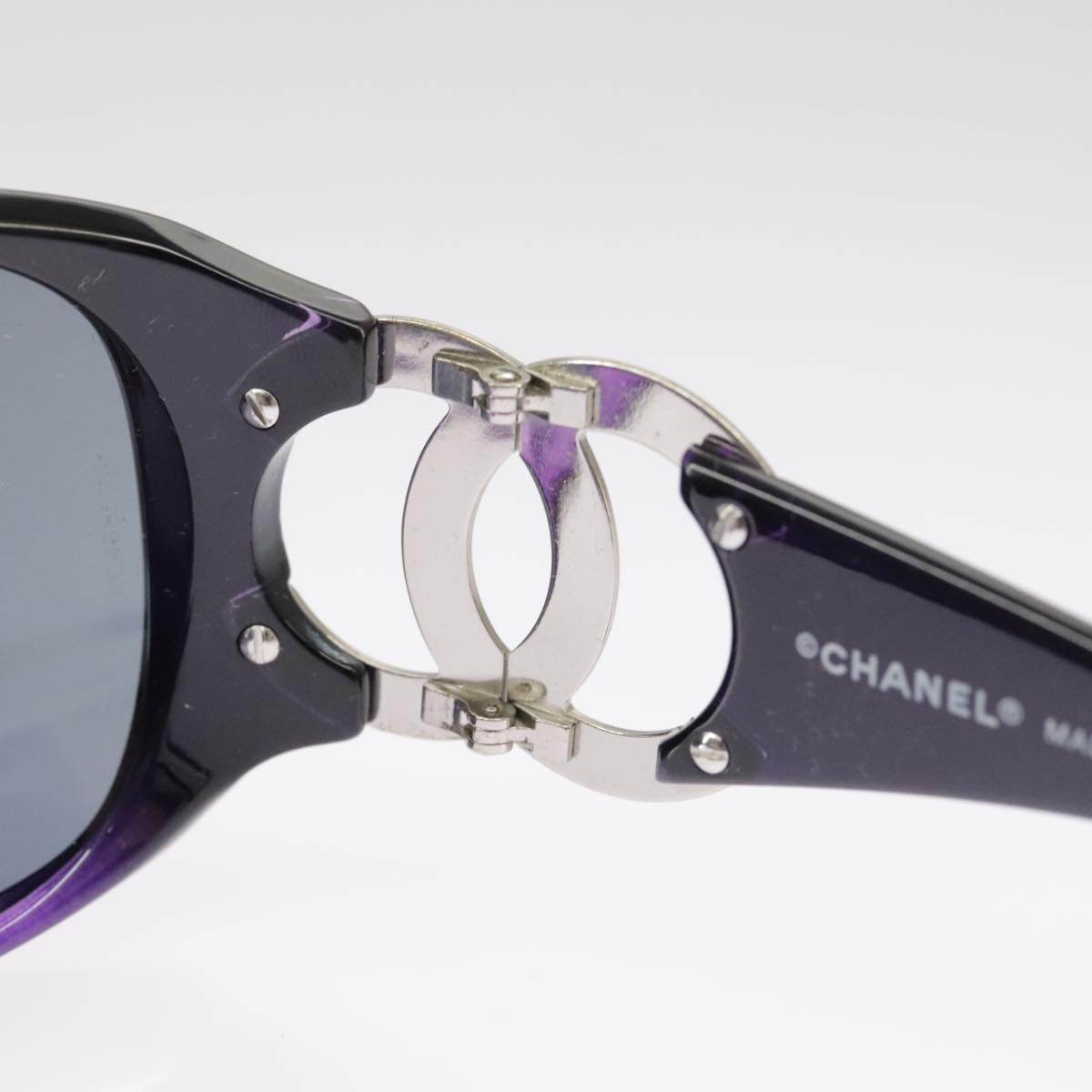 CHANEL Sunglasses plastic Black CC 101116