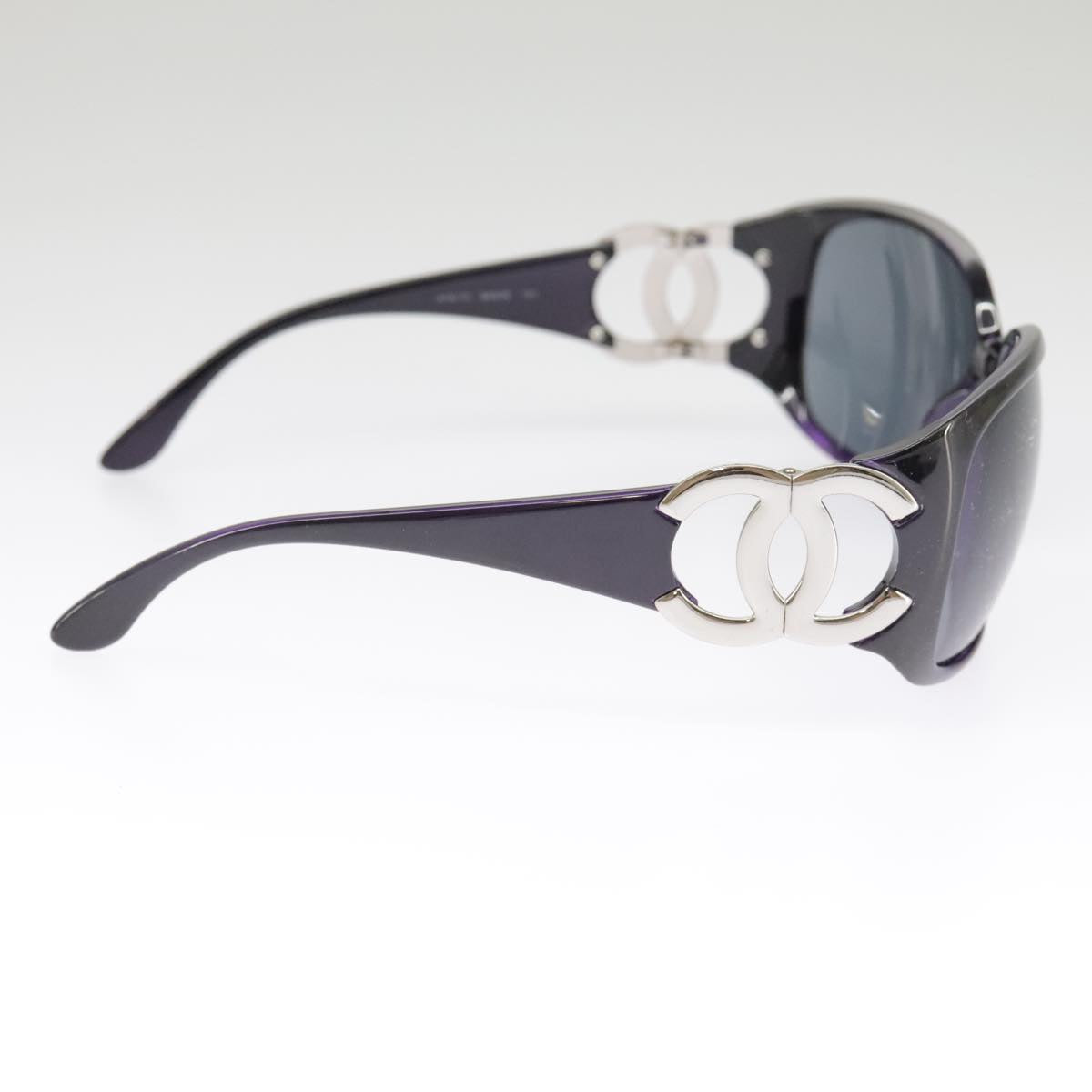 CHANEL Sunglasses plastic Black CC 101116