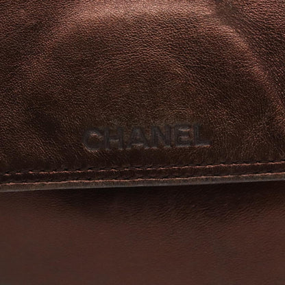 CHANEL Shoulder Bag Leather Bronze CC 101129