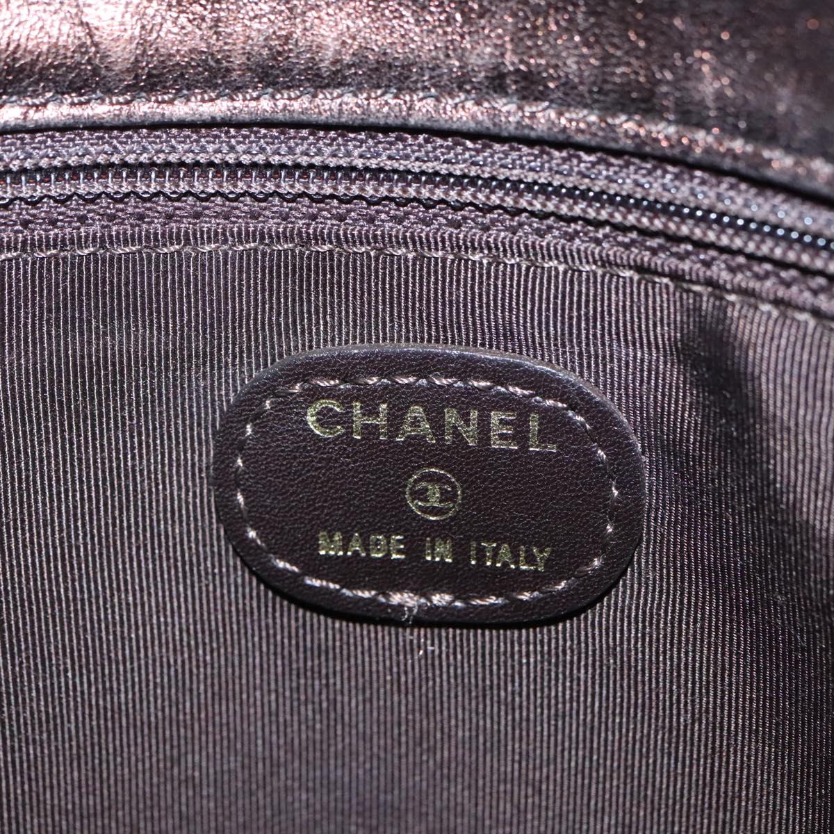 CHANEL Shoulder Bag Leather Bronze CC 101129