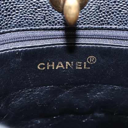 CHANEL Matelasse Hand Bag Caviar Skin Black CC 101307A