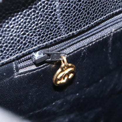 CHANEL Matelasse Hand Bag Caviar Skin Black CC 101307A