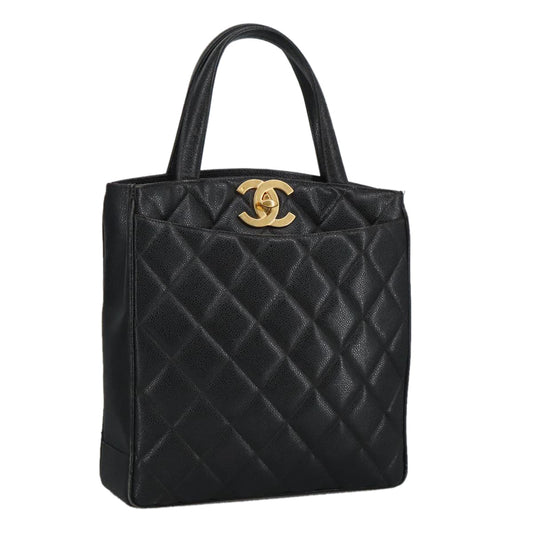 CHANEL Matelasse Hand Bag Caviar Skin Black CC 101307A
