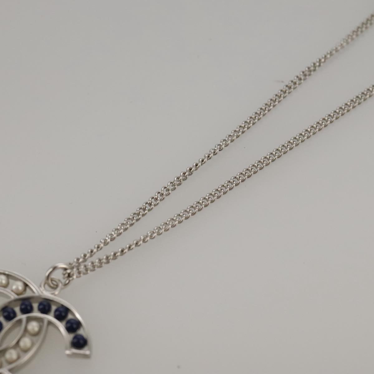 CHANEL Necklace metal Silver CC 101323A