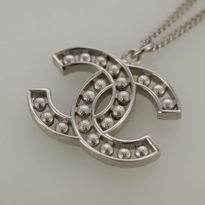 CHANEL Necklace metal Silver CC 101323A