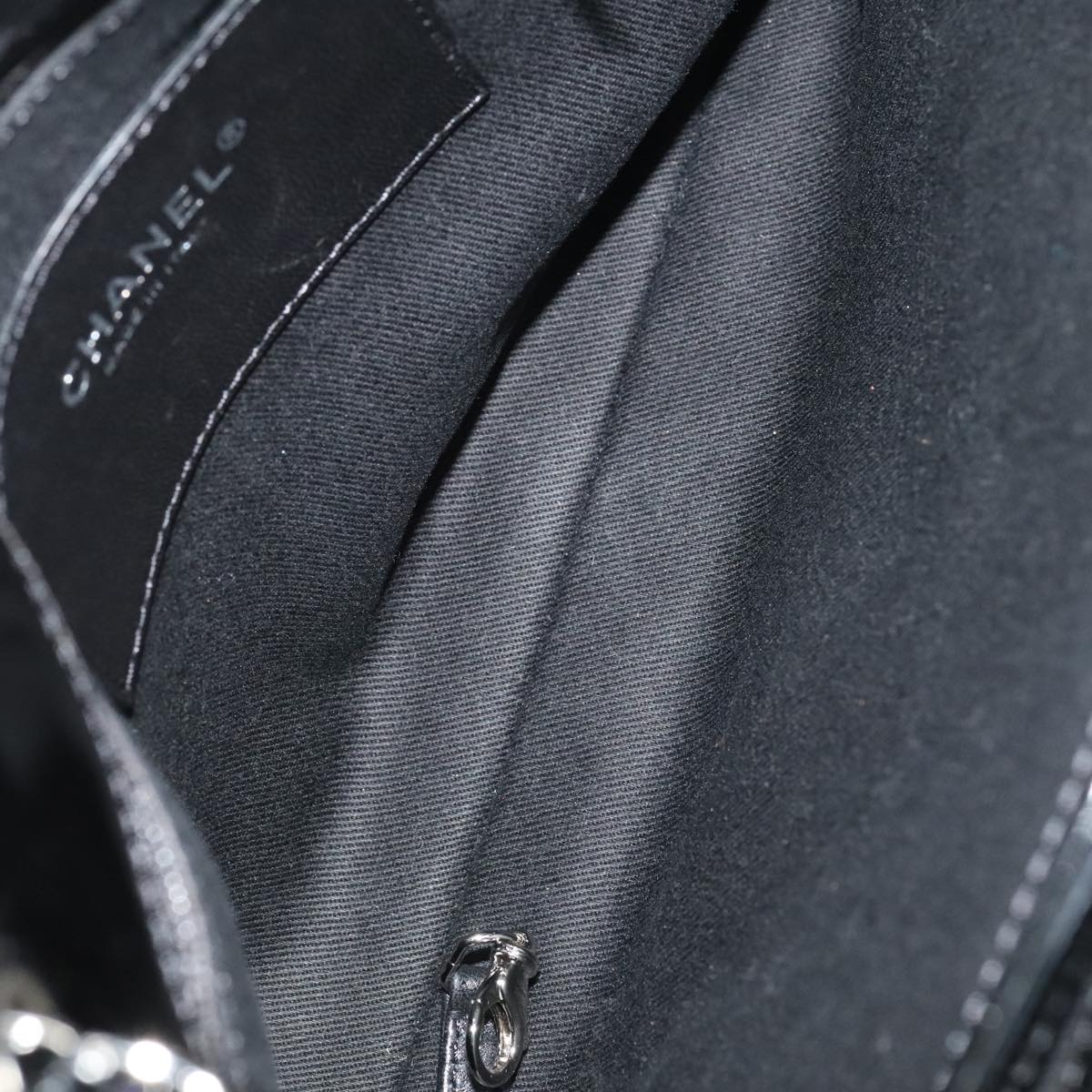 CHANEL Matelasse Chain Shoulder Bag Enamel Black CC 101334A