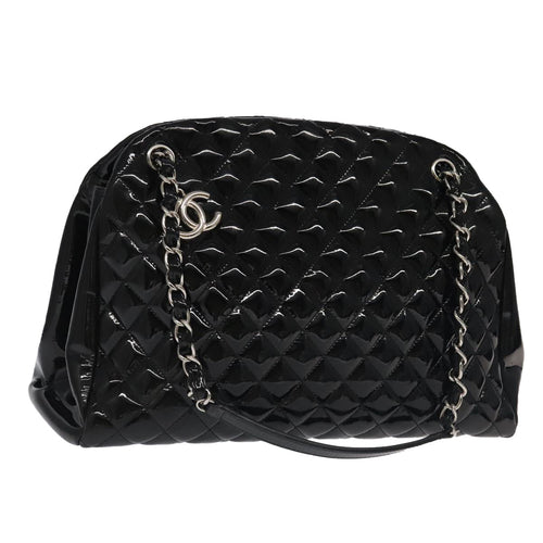CHANEL Matelasse Chain Shoulder Bag Enamel Black CC 101334A