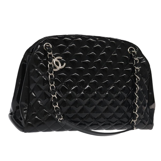 CHANEL Matelasse Chain Shoulder Bag Enamel Black CC 101334A