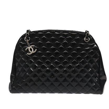 CHANEL Matelasse Chain Shoulder Bag Enamel Black CC 101334A