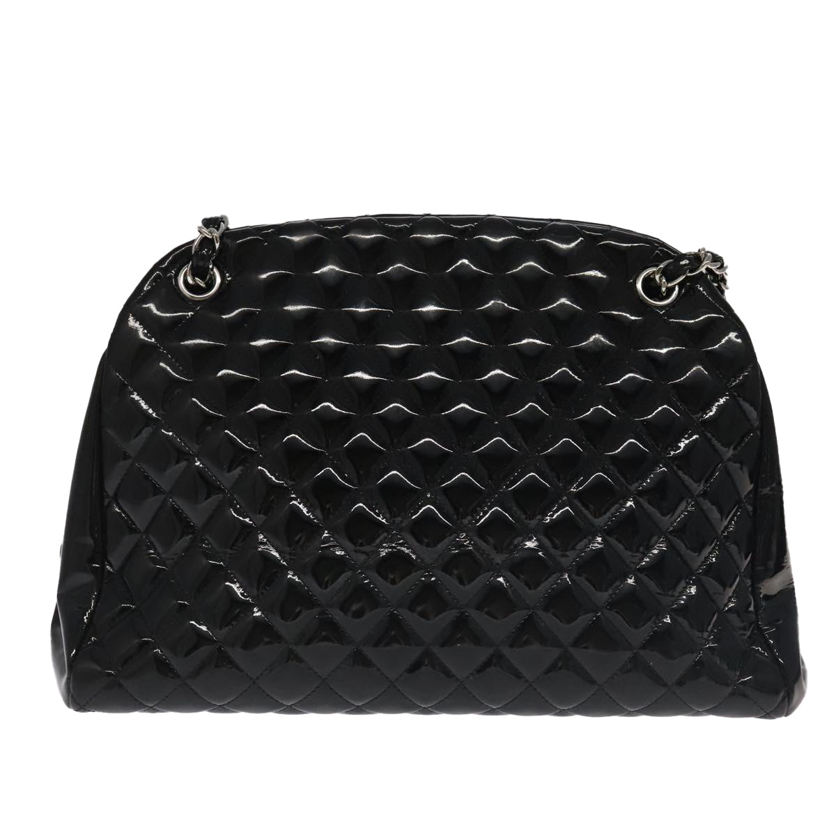 CHANEL Matelasse Chain Shoulder Bag Enamel Black CC 101334A