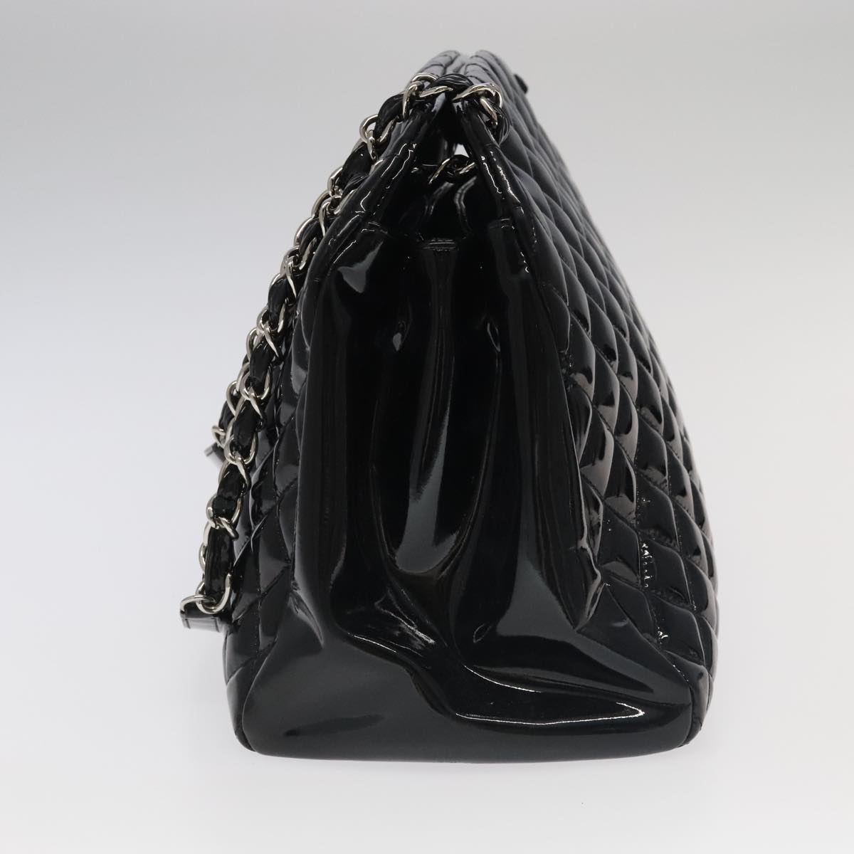 CHANEL Matelasse Chain Shoulder Bag Enamel Black CC 101334A