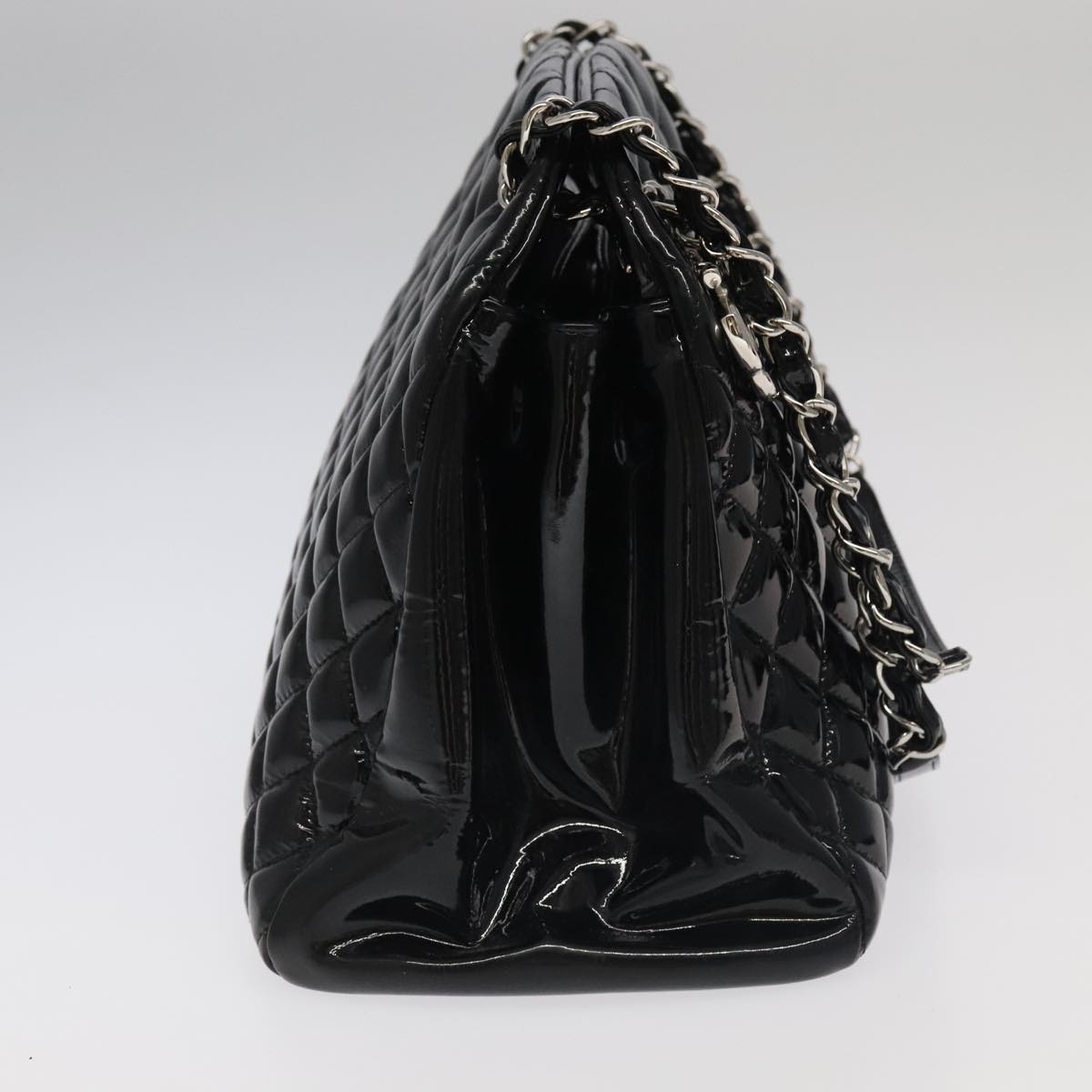 CHANEL Matelasse Chain Shoulder Bag Enamel Black CC 101334A