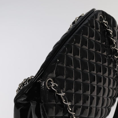 CHANEL Matelasse Chain Shoulder Bag Enamel Black CC 101334A