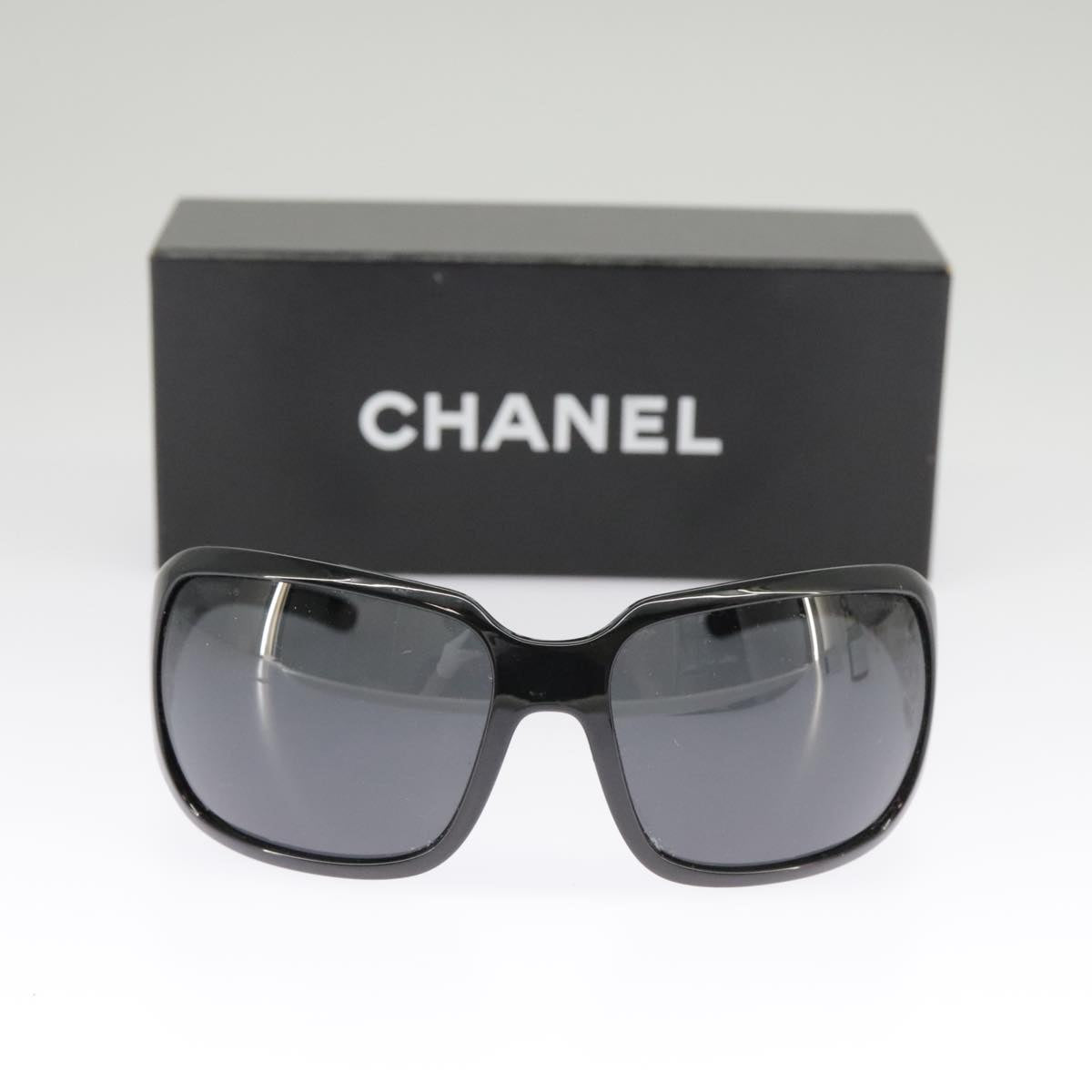 CHANEL Sunglasses plastic Black CC 101335