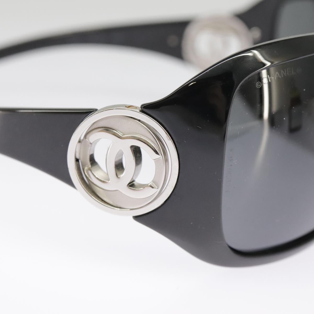 CHANEL Sunglasses plastic Black CC 101335