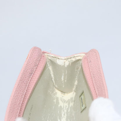 CHANEL Pouch Caviar Skin Pink Gold CC 101855