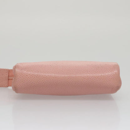 CHANEL Pouch Caviar Skin Pink Gold CC 101855
