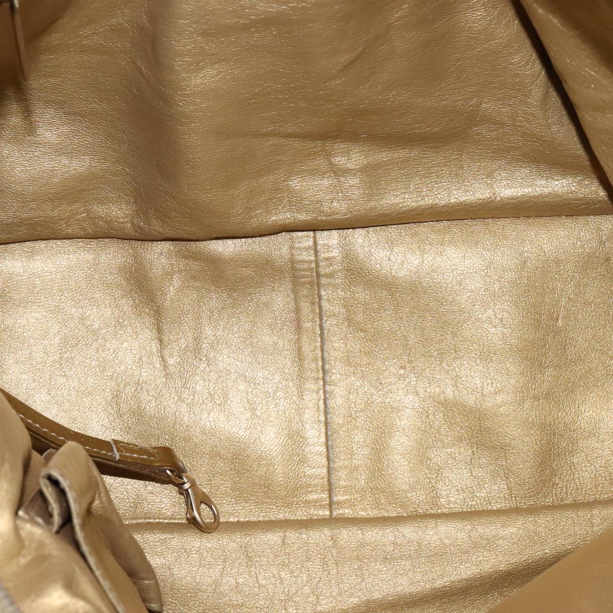 CHANEL Chain Shoulder Bag Patent Leather Gold CC 101963