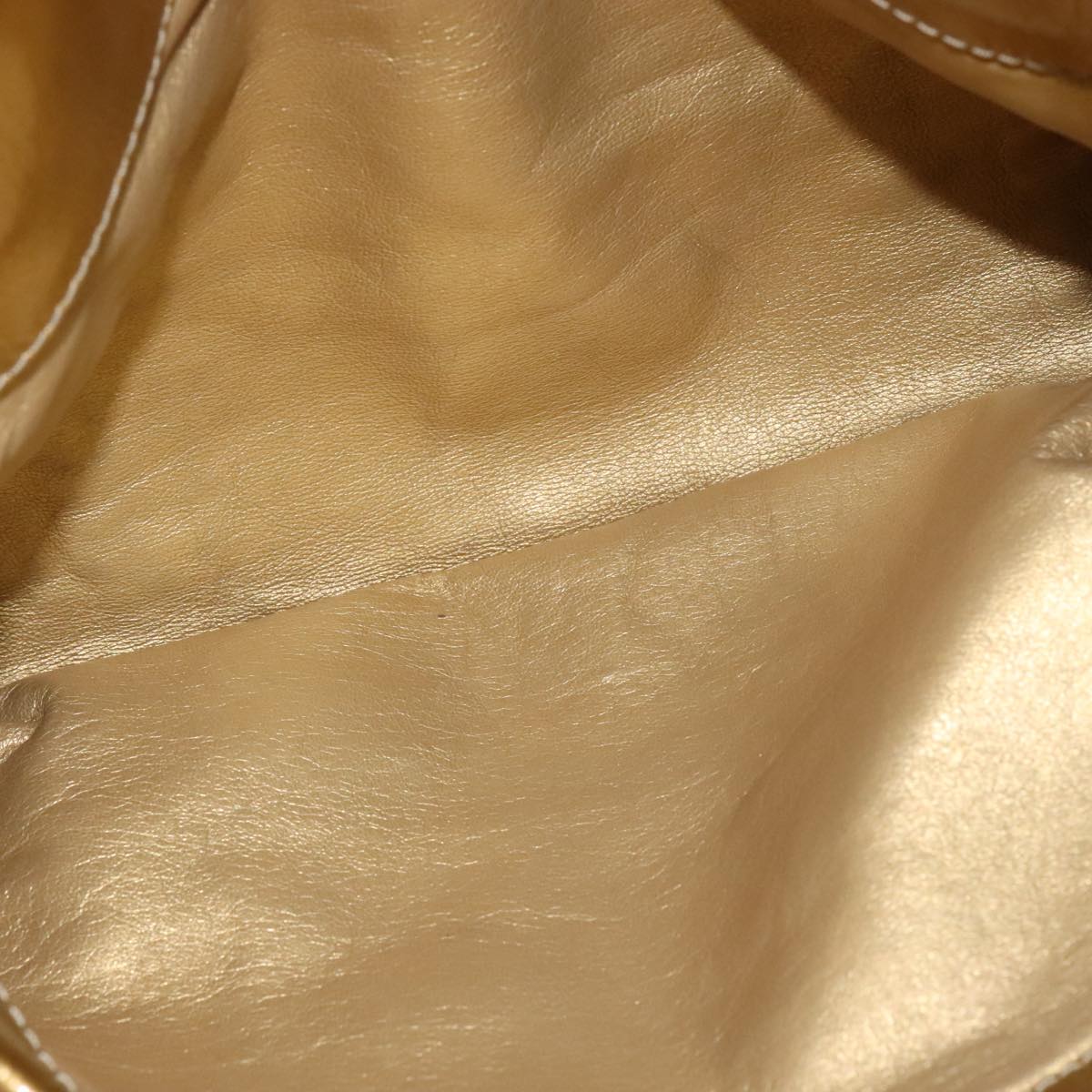 CHANEL Chain Shoulder Bag Patent Leather Gold CC 101963