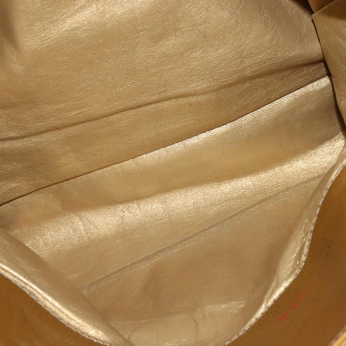 CHANEL Chain Shoulder Bag Patent Leather Gold CC 101963