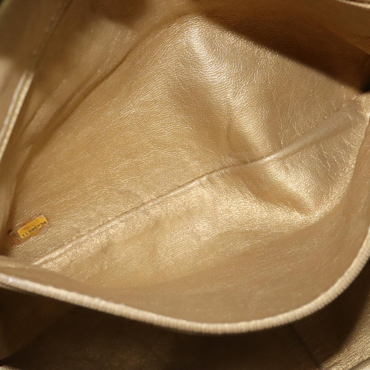 CHANEL Chain Shoulder Bag Patent Leather Gold CC 101963