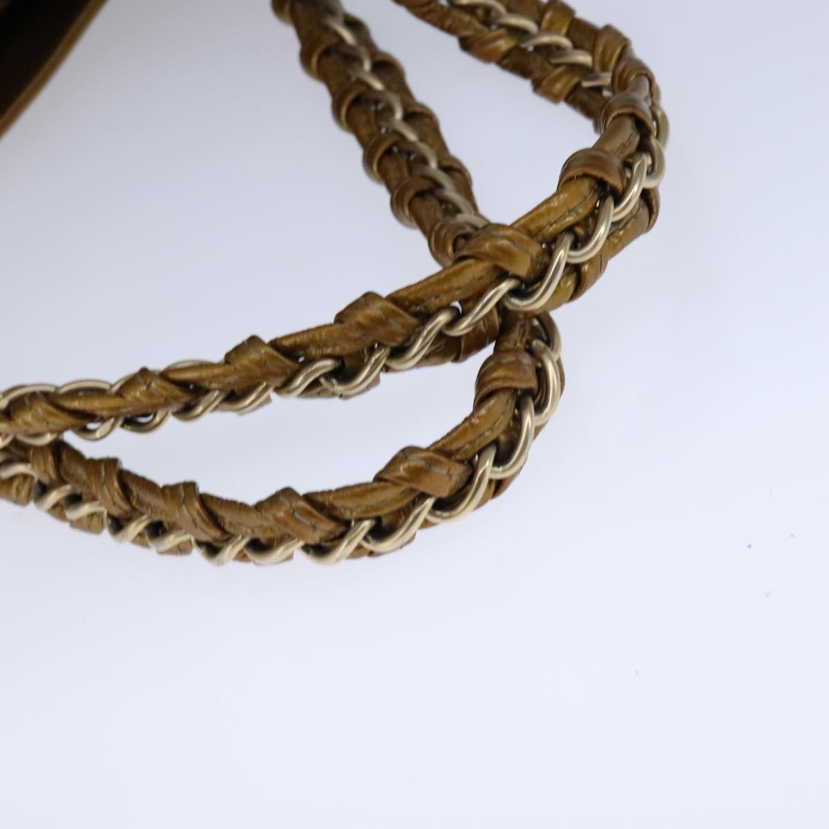 CHANEL Chain Shoulder Bag Patent Leather Gold CC 101963