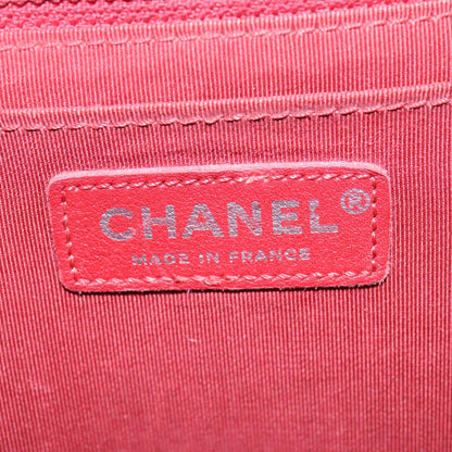 CHANEL V Stitch Chain Shoulder Bag Lamb Skin Red CC 102030A