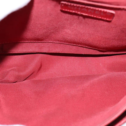 CHANEL V Stitch Chain Shoulder Bag Lamb Skin Red CC 102030A