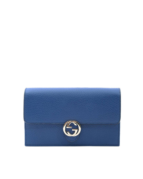 Gucci  GG Marmont Wallet on Chain Blue Leather