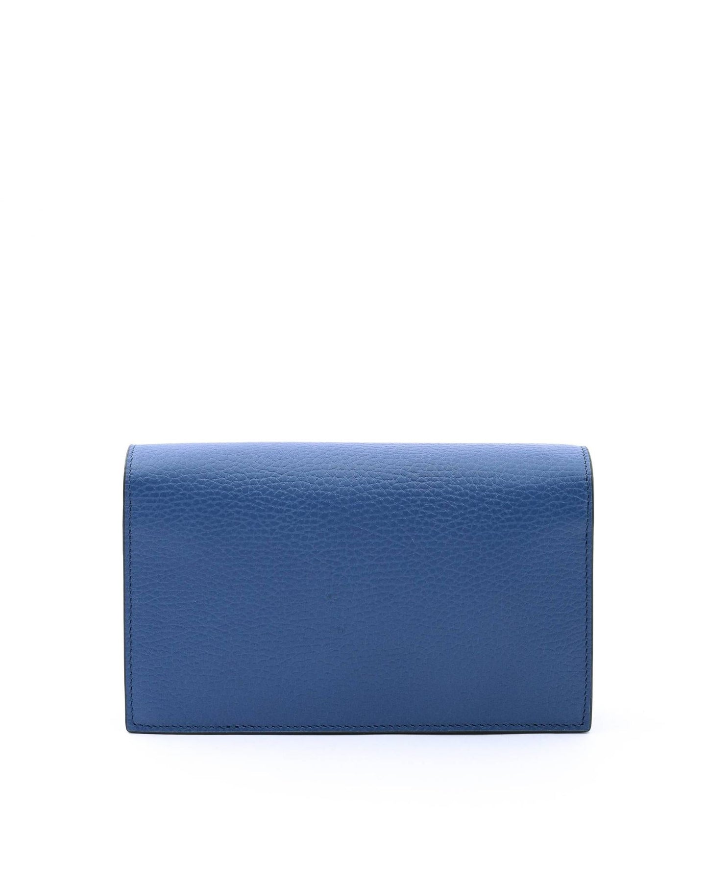 Gucci  GG Marmont Wallet on Chain Blue Leather
