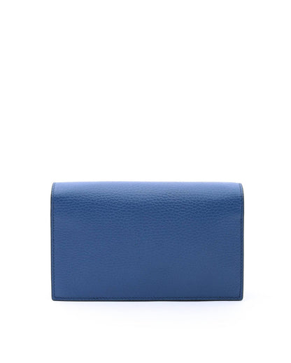 Gucci  GG Marmont Wallet on Chain Blue Leather