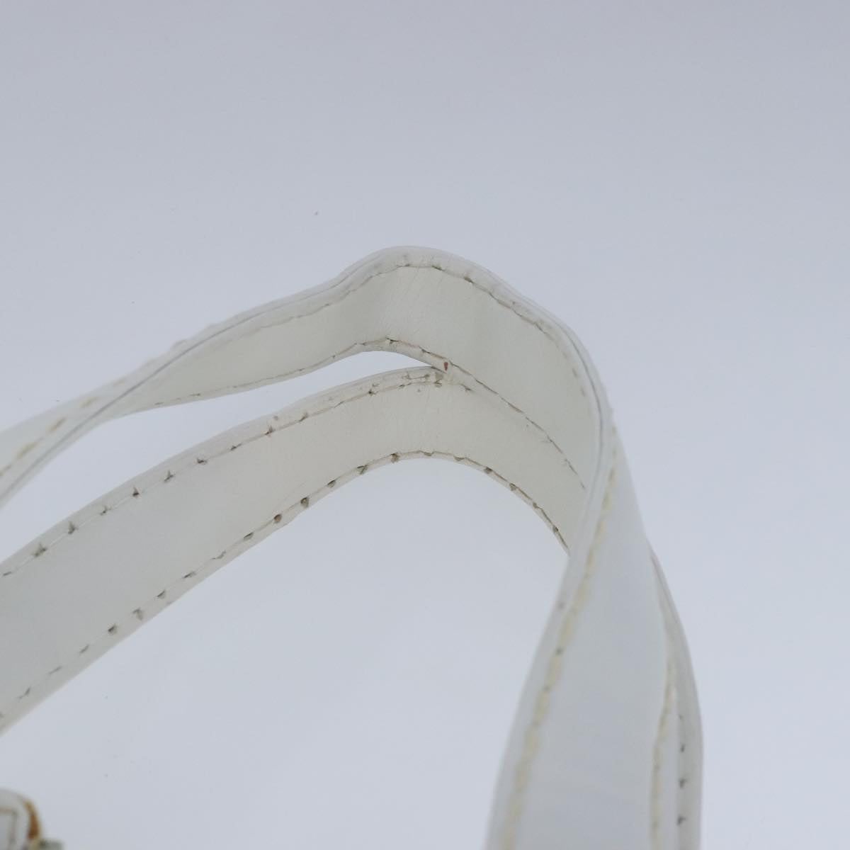 CHANEL Matelasse Wild Stitch Hand Bag Leather White Gold CC 102622