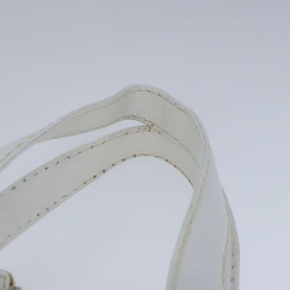 CHANEL Matelasse Wild Stitch Hand Bag Leather White Gold CC 102622