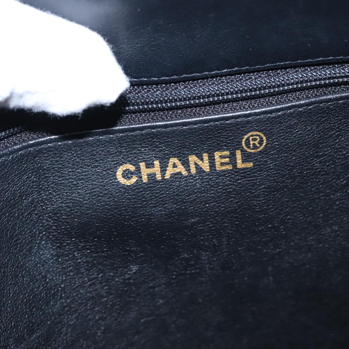 CHANEL COCO Mark Chain Tote Bag Leather Black CC 102670