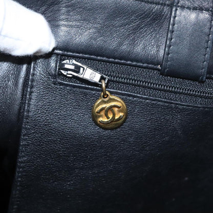 CHANEL COCO Mark Chain Tote Bag Leather Black CC 102670