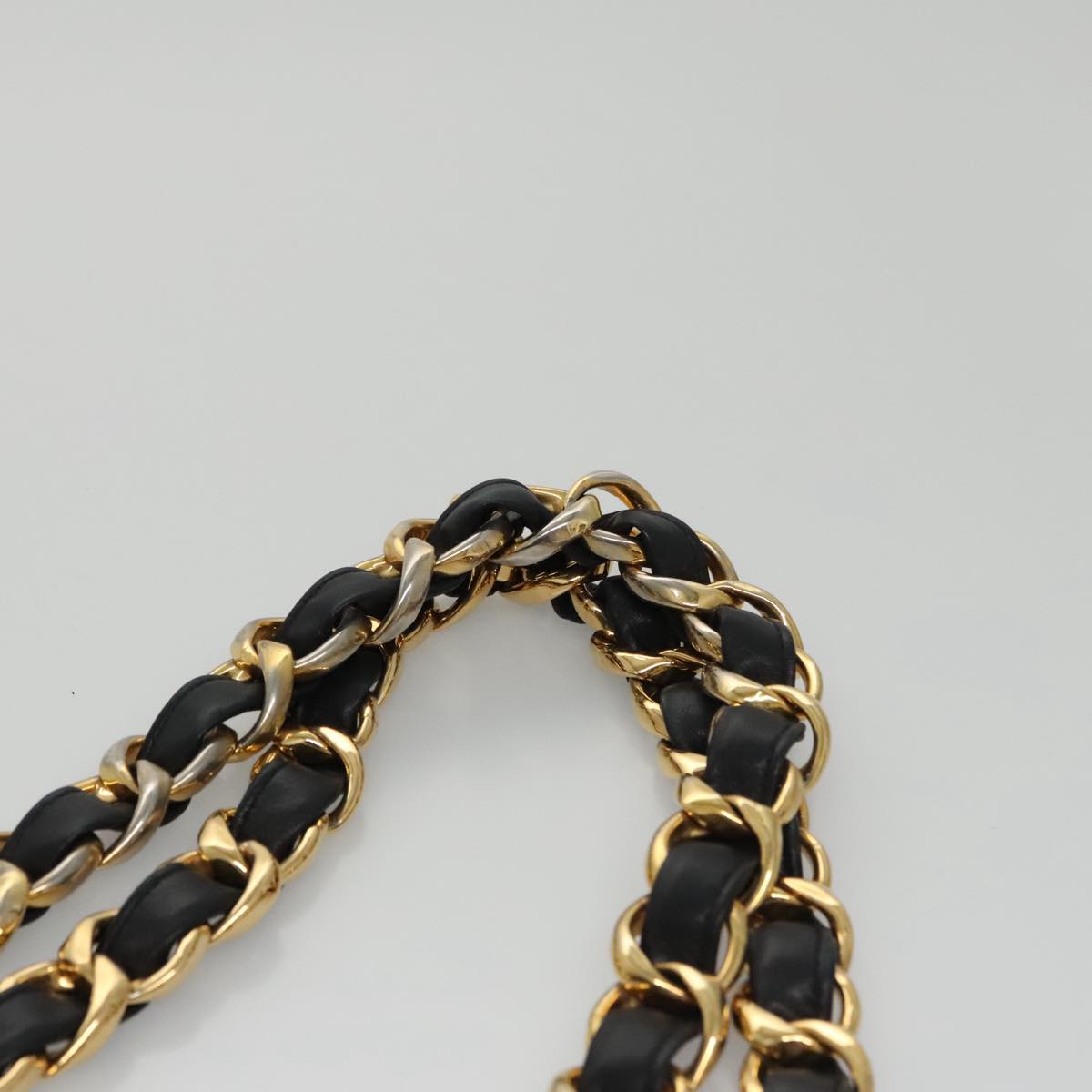 CHANEL COCO Mark Chain Tote Bag Leather Black CC 102670