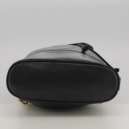 CHANEL COCO Mark Chain Body Bag Lamb Skin Black CC 102945