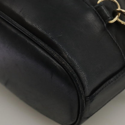 CHANEL COCO Mark Chain Body Bag Lamb Skin Black CC 102945