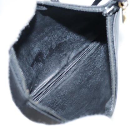 CHANEL COCO Mark Chain Body Bag Lamb Skin Black CC 102945