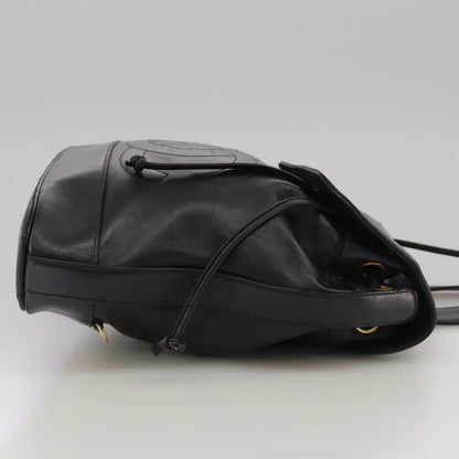 CHANEL COCO Mark Chain Body Bag Lamb Skin Black CC 102945