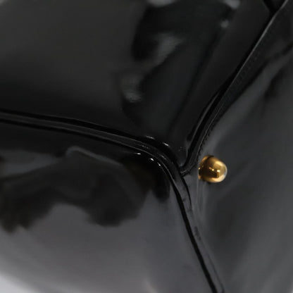 CHANEL Boston Bag Patent leather 2way Black Gold CC 102998