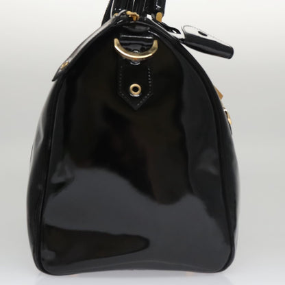 CHANEL Boston Bag Patent leather 2way Black Gold CC 102998