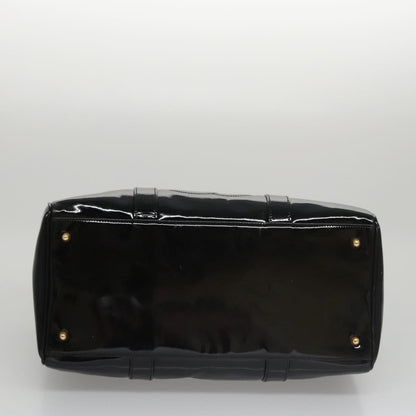 CHANEL Boston Bag Patent leather 2way Black Gold CC 102998