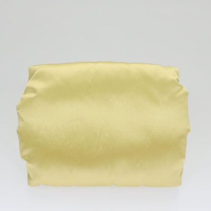 CHANEL Purse Party Bag Satin Yellow CC 103080A