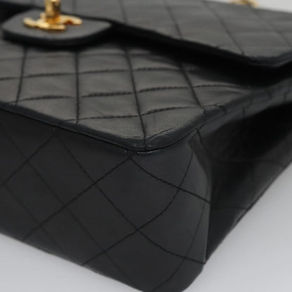 CHANEL Matelasse 25 Chain Valentine Limited Bag Lamb Skin Black CC 103226A