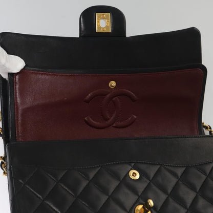 CHANEL Matelasse 25 Chain Valentine Limited Bag Lamb Skin Black CC 103226A