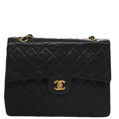 CHANEL Matelasse 25 Chain Valentine Limited Bag Lamb Skin Black CC 103226A