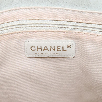 CHANEL Camelia Shoulder Bag Suede Yellow CC 104012