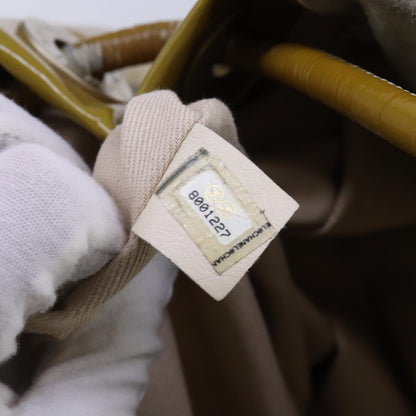 CHANEL Camelia Shoulder Bag Suede Yellow CC 104012
